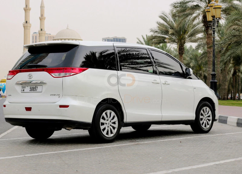 White Toyota Previa 2018 for rent in Ajman 5