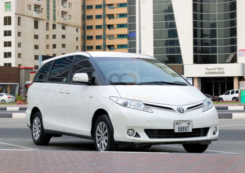 White Toyota Previa 2018 for rent in Ajman 1