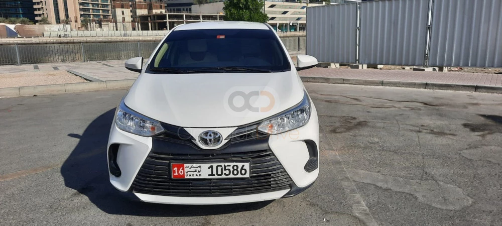 White Toyota Yaris Sedan 2021 for rent in Abu Dhabi 9