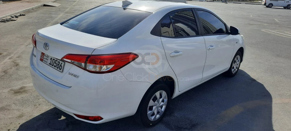 White Toyota Yaris Sedan 2021 for rent in Abu Dhabi 4
