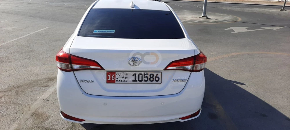 White Toyota Yaris Sedan 2021 for rent in Abu Dhabi 5