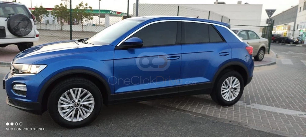 Blue Volkswagen T-Roc 2021 for rent in Dubai 1