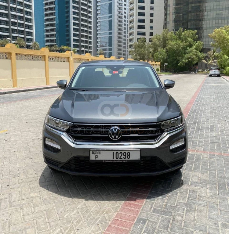 Gray Volkswagen T-Roc 2021 for rent in Dubai 2